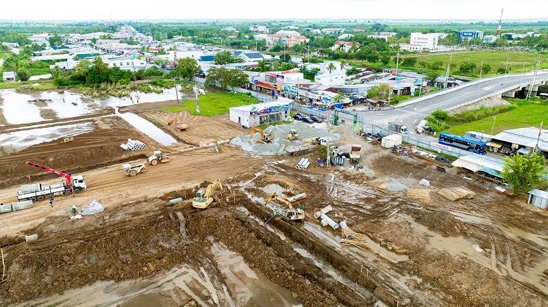 Mặt bằng toàn khu Euro Town gần như đã san lấp xong